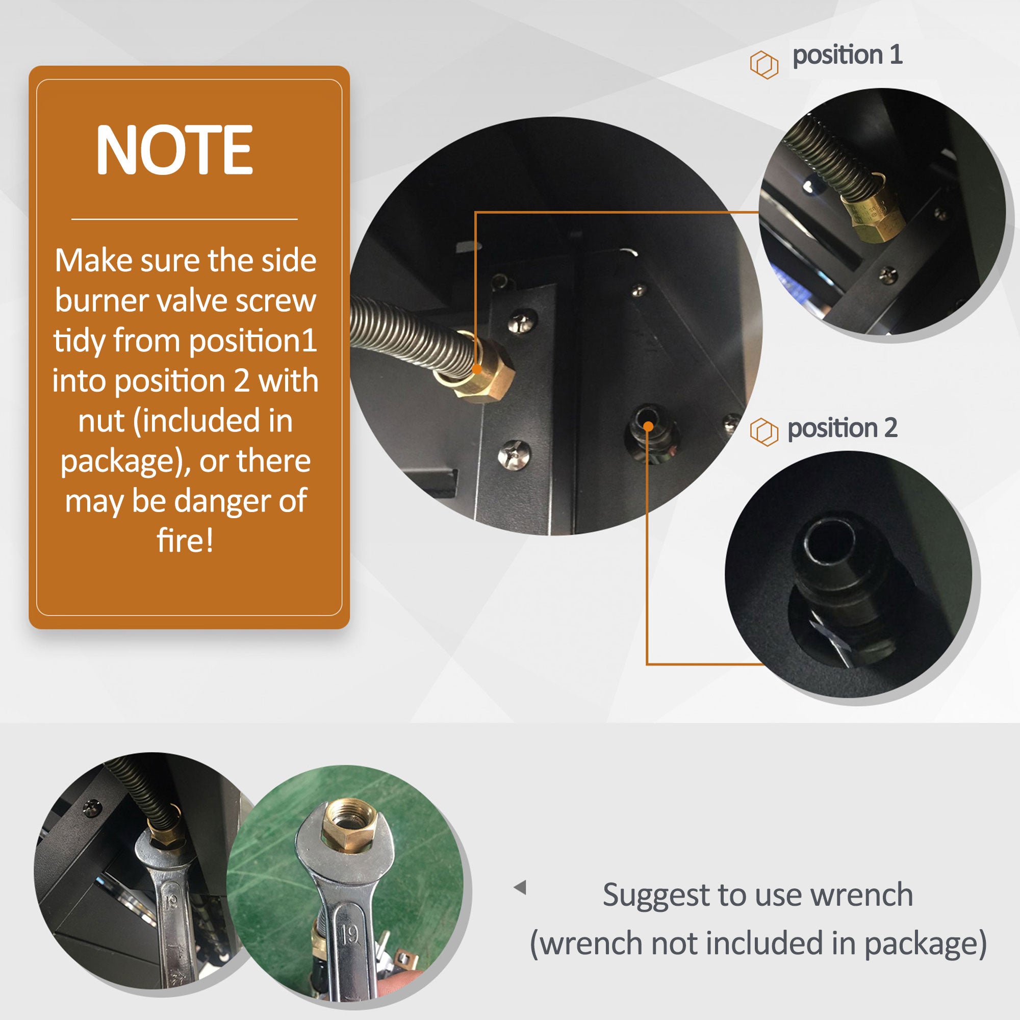 Gas Barbecue Grill 4+1 Burner Garden Smoker BBQ Trolley W/ Side Burner Warming Rack Side Shelves Storage Cabinet Piezo Ignition Thermometer Stainless Steel + Metal
