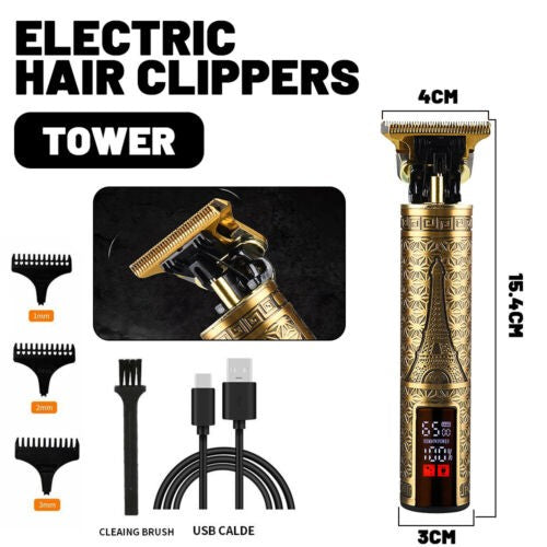 Beard Trimmer Hair Clippers Cordless Rechargeable Hair Cutting Barber Shaving Machine For Men USB Charging