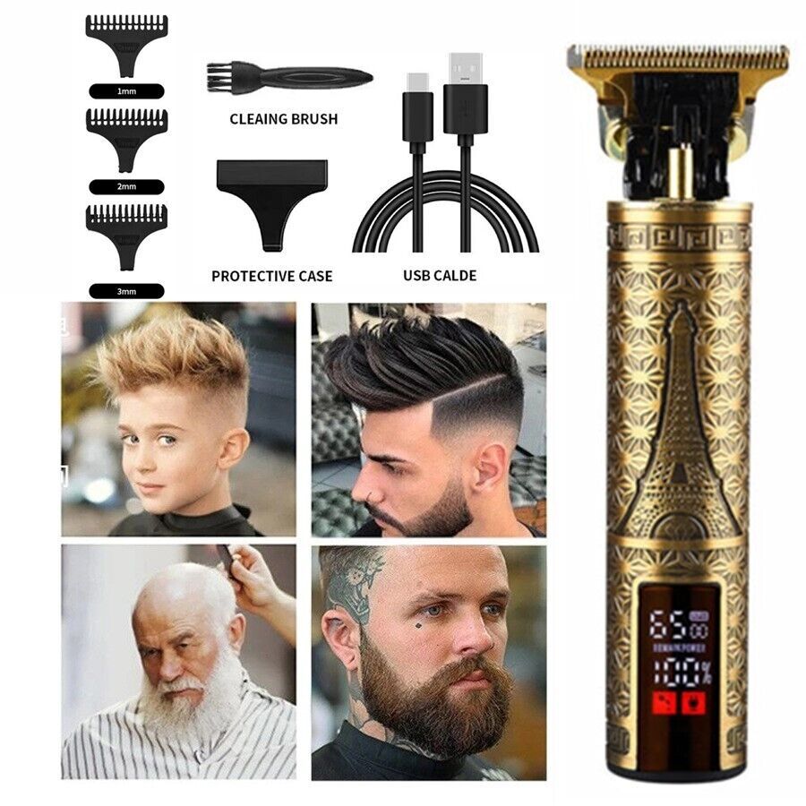 Beard Trimmer Hair Clippers Cordless Rechargeable Hair Cutting Barber Shaving Machine For Men USB Charging