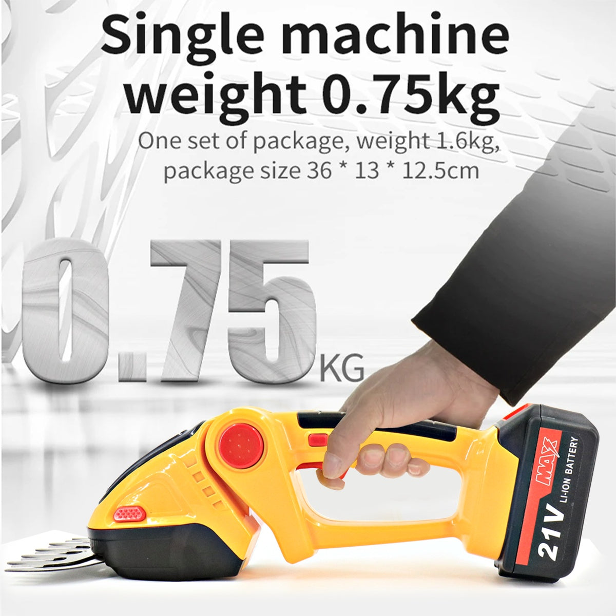 21V Cordless Hedge Trimmer 2in1 Grass Shear Shrub Branch Cutter With 2 Batteries