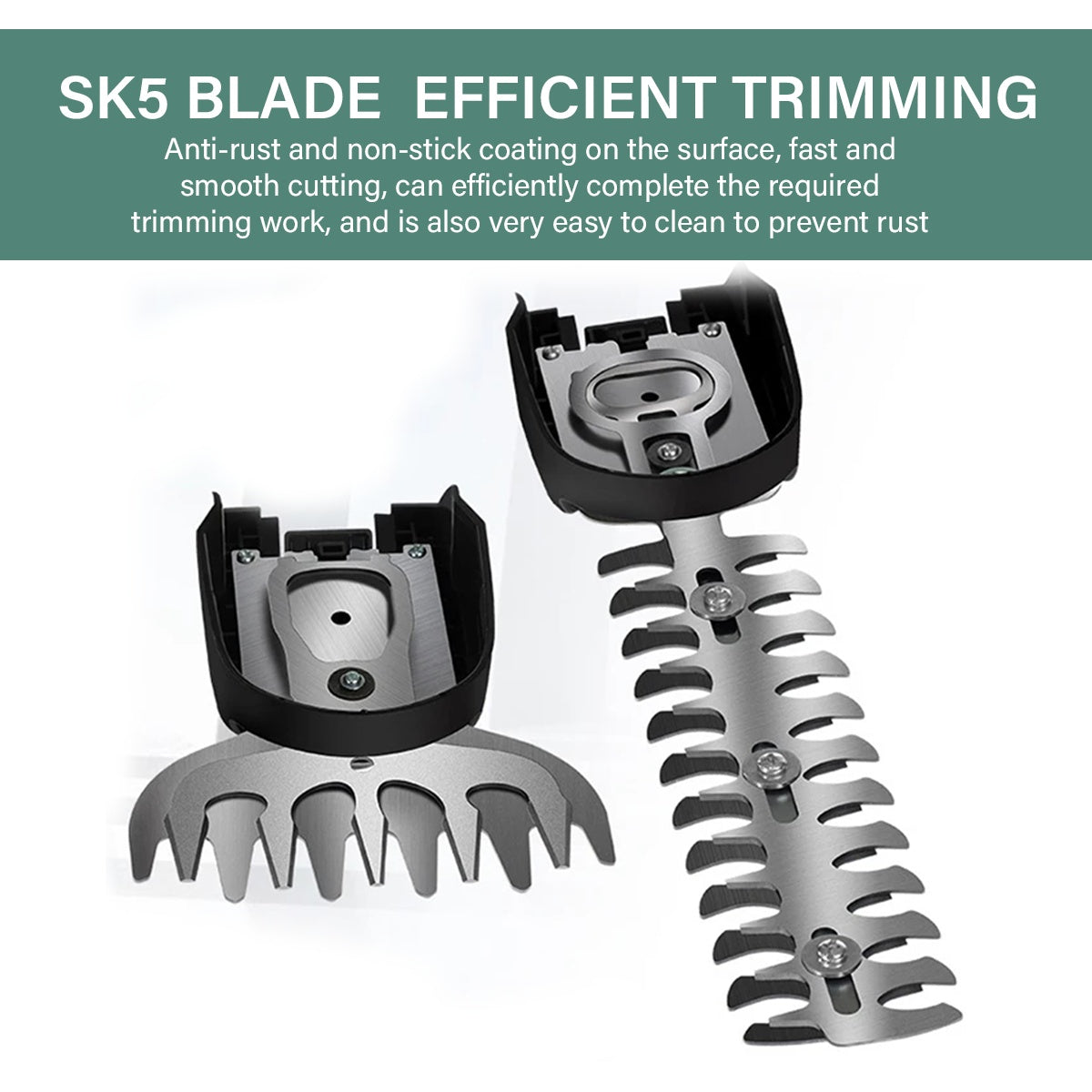 21V Cordless Hedge Trimmer 2in1 Grass Shear Shrub Branch Cutter With 2 Batteries