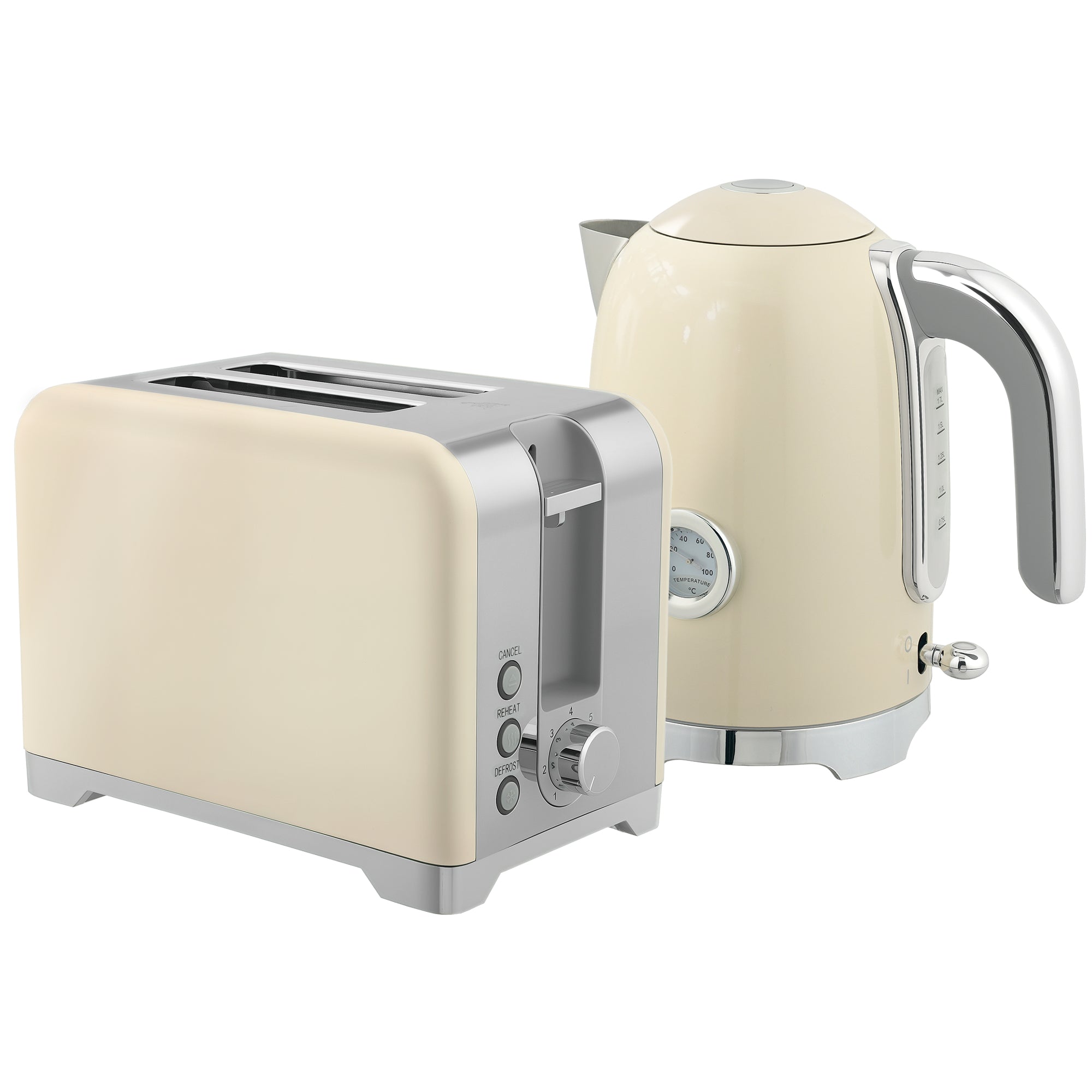 Retro Toaster And Kettle Set - Cream