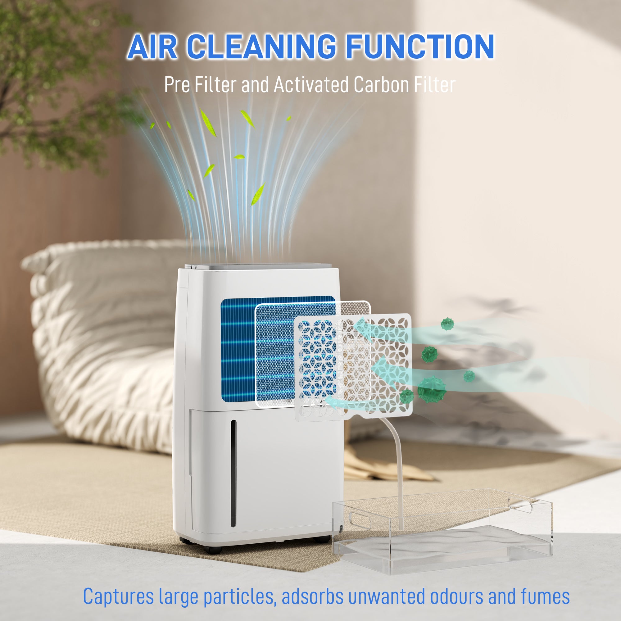 16L Multi-Mode Dehumidifier, With Wheels - White