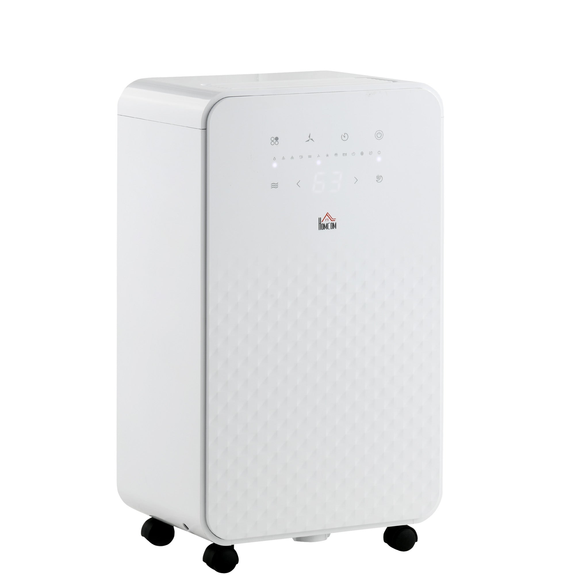 2000mL Portable Dehumidifier With Air Purifier, 24H Timer, 5 Modes, 10L/Day, For Home Laundry, White