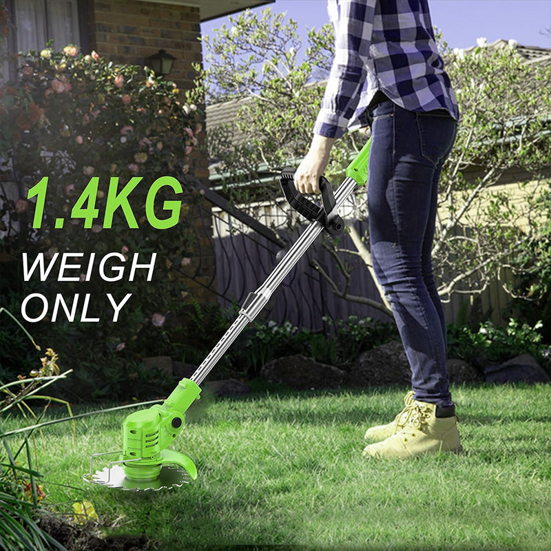 Cordless Electric Grass Trimmer 2-in-1 Lawn Edger W & 2 Batteries & Blades  Yard Garden Tool Kit