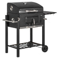 Charcoal Grill, With Height-Adjustable Coal Pan - Black