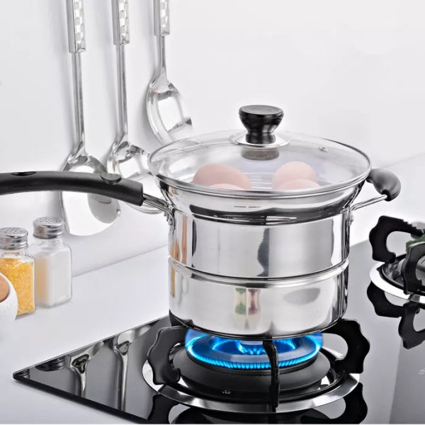 4pc Non Stick Chip Pan Deep Fat Fryer Cooking Noodle Soup Pot Frying Basket&Lid