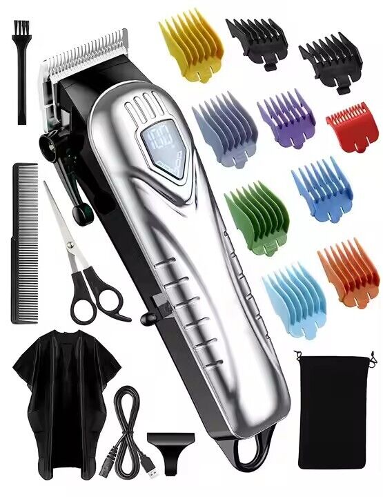 Professional Men Hair Clippers Trimmer Kit Cutting Machine Cordless Barber Salon