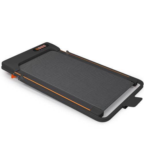 Folding Treadmill With Handrail & Adjustable Incline, 1-10 Km H Running Machine, Space Saving Low Noise Design, LED Display, Phone Holder, Remote Control, Transport Wheels  Plug, Pink.