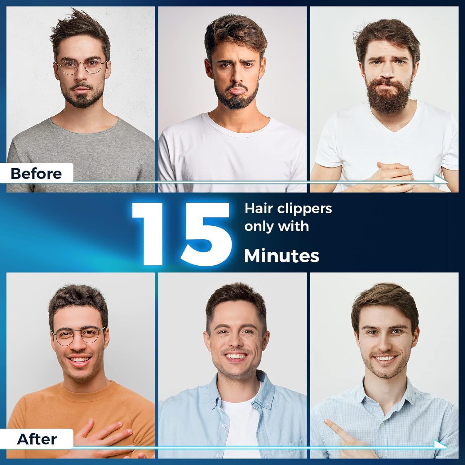 Professional Men Hair Clippers Trimmer Kit Cutting Machine Cordless Barber Salon