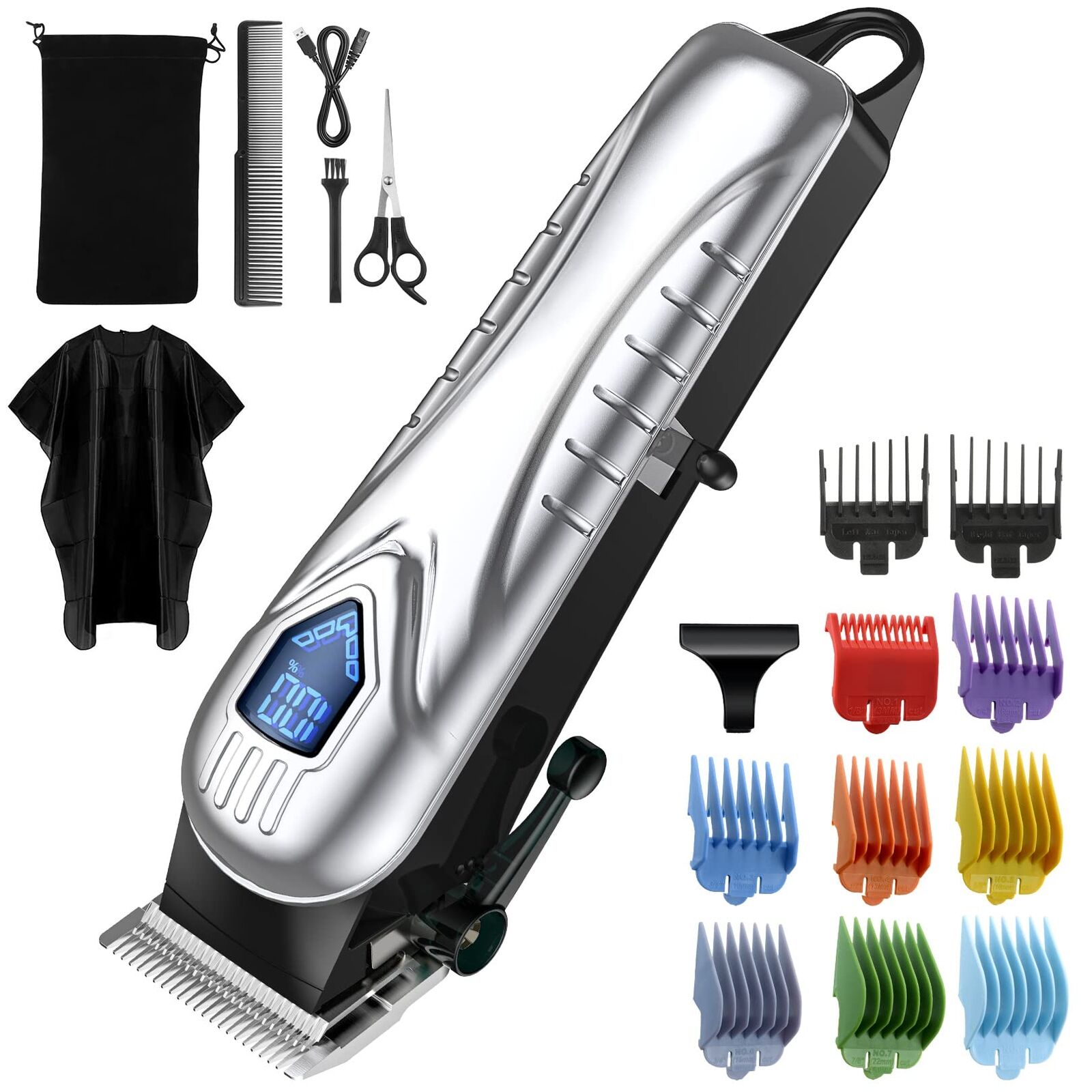 Professional Men Hair Clippers Trimmer Kit Cutting Machine Cordless Barber Salon