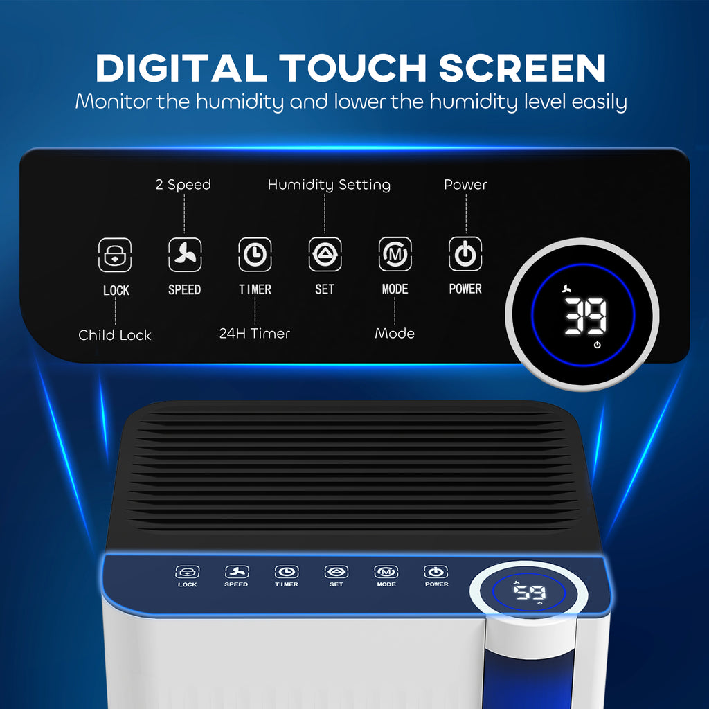 12L/Day Dehumidifier, With Filter - White