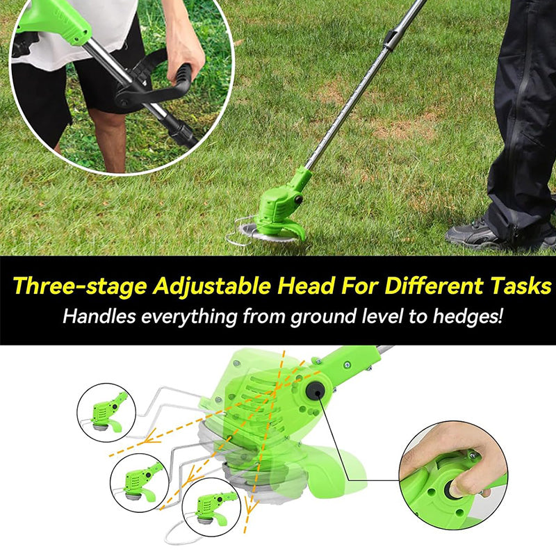 Cordless Electric Grass Trimmer 2-in-1 Lawn Edger W & 2 Batteries & Blades  Yard Garden Tool Kit