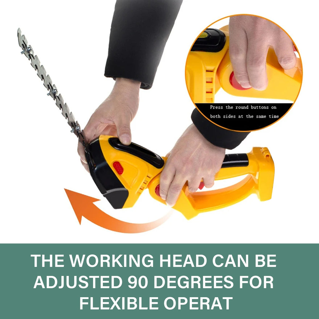 21V Cordless Hedge Trimmer 2in1 Grass Shear Shrub Branch Cutter With 2 Batteries