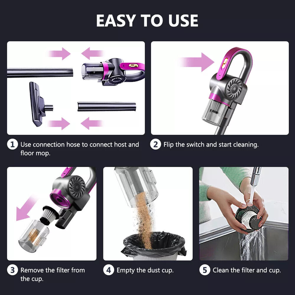 4 In 1 Stick Handheld Vacuum Cordless Vacuum Cleaner For Carpet Floor Pet Hair